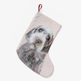 Drahthaar Pointing Griffon Painting - Dog Art Kleiner Weihnachtsstrumpf