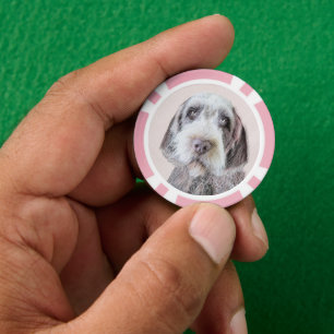 Drahthaar Pointing Griffon Painting - Dog Art Pokerchips