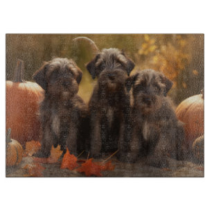 Drahthaar Pointing Griffon Puppy Herbst Schneidebrett