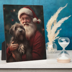 Drahthaar Pointing Griffon Santa Claus Weihnachten Fotoplatte