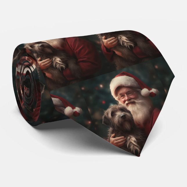 Drahthaar Pointing Griffon Santa Claus Weihnachten Krawatte (Gerollt)