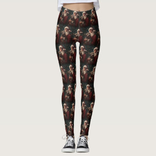 Drahthaar Pointing Griffon Santa Claus Weihnachten Leggings