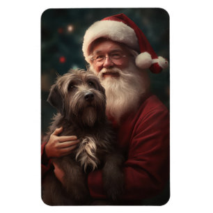 Drahthaar Pointing Griffon Santa Claus Weihnachten Magnet