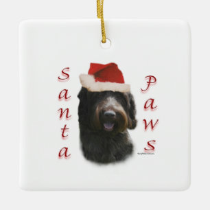 Drahthaar Pointing Griffon Santa Paws Keramikornament