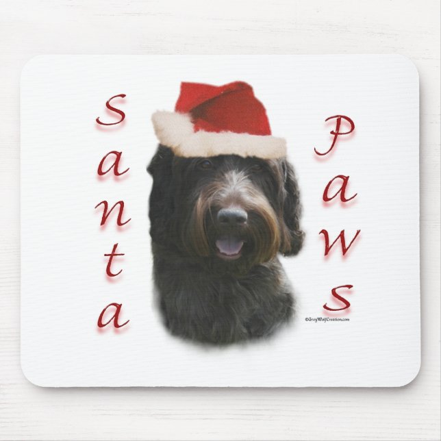 Drahthaar Pointing Griffon Santa Paws Mousepad (Vorne)