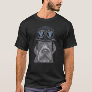 Drahthaar Pointing Griffon Vintag Motorrad Hel T-Shirt