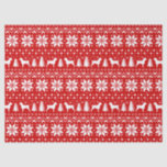 Drahthaar Pointing Griffons Christmas Pattern Red Seidenpapier<br><div class="desc">Weihnachts-Weihnachtsgeschmack mit WPG-Silhouetten</div>
