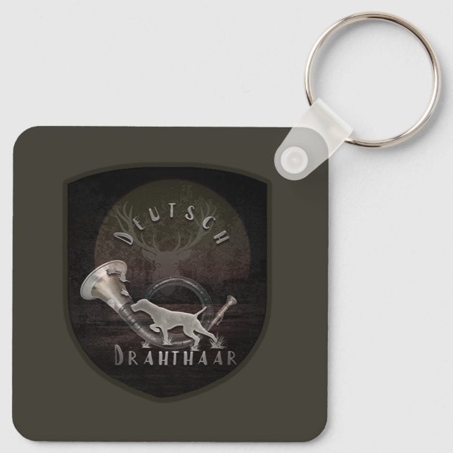Drahthaar T-Shirt Trucker Hat Schlüsselanhänger (Rückseite)