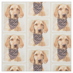 Drahthaar Vizsla Malerei - Niedliche Hundekunst Stoff
