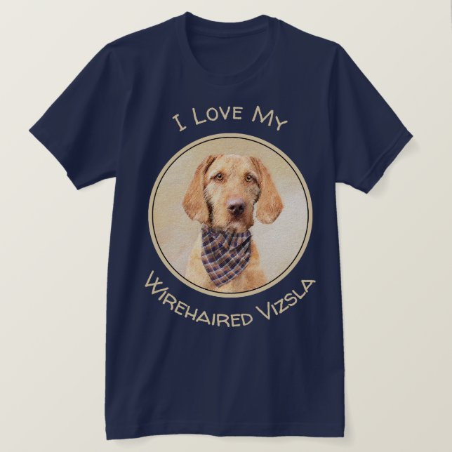 Drahthaar Vizsla Malerei - Niedliche Hundekunst T-Shirt (Design vorne)