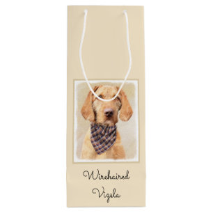 Drahthaar Vizsla Painting - Niedliche Hundekunst Geschenktüte Für Weinflaschen