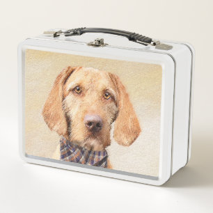 Drahthaar Vizsla Painting - Niedliche Hundekunst Metall Brotdose