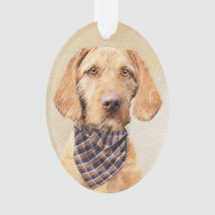 Drahthaar Vizsla Painting - Niedliche Hundekunst Ornament