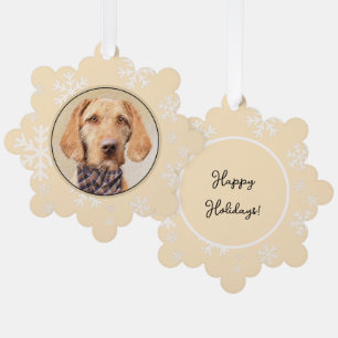 Drahthaar Vizsla Painting - Niedliche Hundekunst Ornament Karte