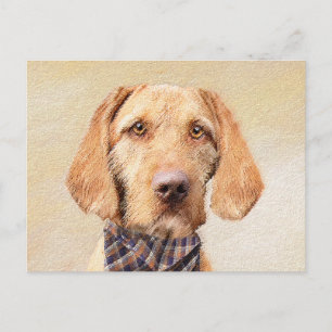 Drahthaar Vizsla Painting - Niedliche Hundekunst Postkarte