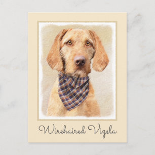 Drahthaar Vizsla Painting - Niedliche Hundekunst Postkarte