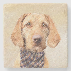 Drahthaar Vizsla Painting - Niedliche Hundekunst Steinuntersetzer