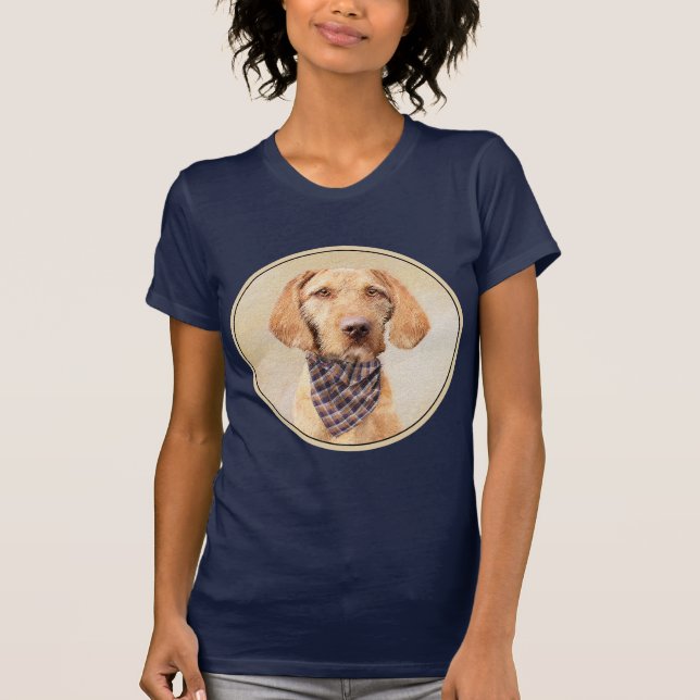 Drahthaar Vizsla Painting - Niedliche Hundekunst T-Shirt (Vorderseite)