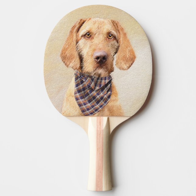 Drahthaar Vizsla Painting - Niedliche Hundekunst Tischtennis Schläger (Vorderseite)
