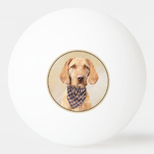 Drahthaar Vizsla Painting - Niedliche Hundekunst Tischtennisball