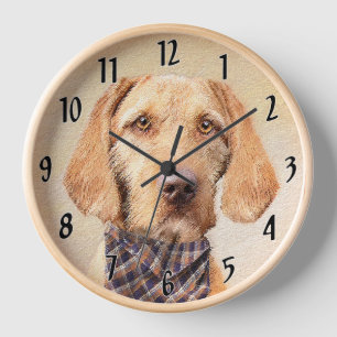 Drahthaar Vizsla Painting - Niedliche Hundekunst Uhr