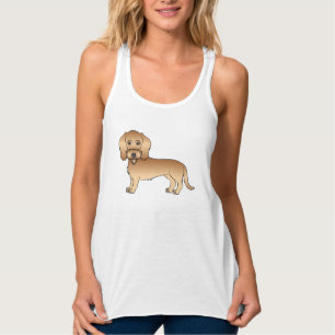 Drahthaarhaltiger Dackel Niedlicher Cartoon Dog Tank Top