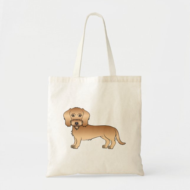 Drahthaarhaltiger Dackel Niedlicher Cartoon Dog Tragetasche (Vorne)