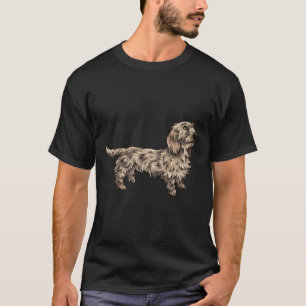 Drahthaarige Dackel Niedlicher Hund Kunst T-Shirt