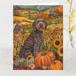 Drahthaariger Griffon Herbst Thanksgiving Karte
