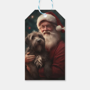 Drahthaariger Griffon-Santa-Claus-Weihnachten Geschenkanhänger