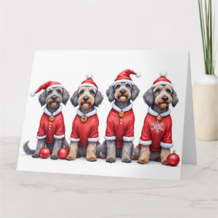 Drahthaariger Griffon Weihnachtsanzug Santa Karte
