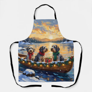 Drahthaariger Griffon Weihnachtsboot Urlaub Schürze