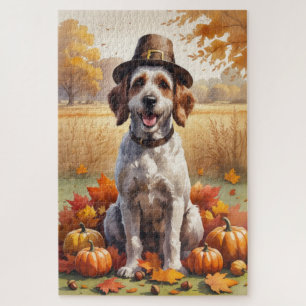 Drahthaariger Vorstehhund Herbstlaub
