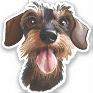 Drahthaarterrier Dackel Aufkleber