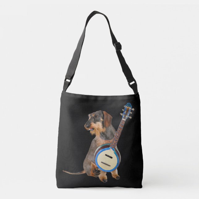 Drahthaarterrier Dackel Banjo Tragetaschen Mit Langen Trägern (Rückseite)