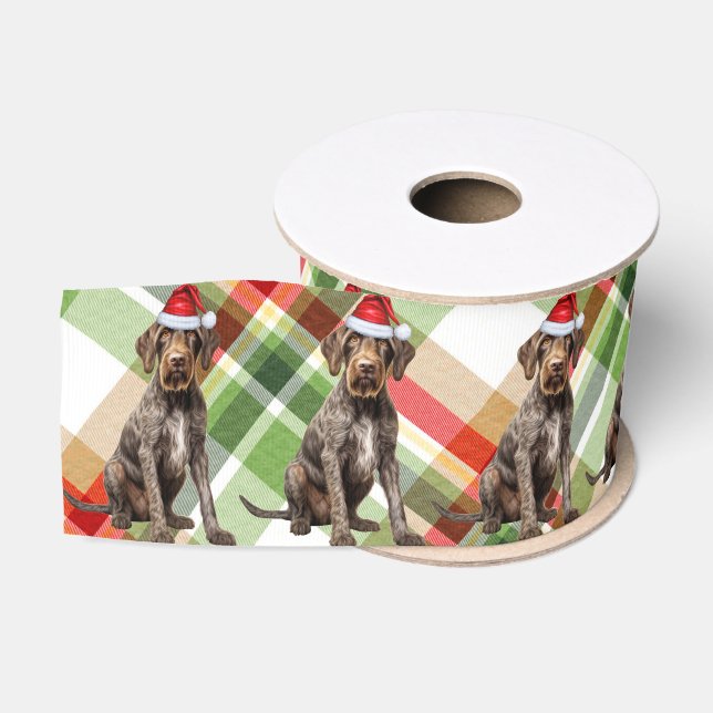 Drahthaarterrier Pointer Holiday Kariert Funny Dog Ripsband (Spule)