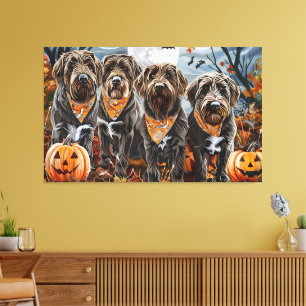 Drahtiger Griffon Halloween Gruselig Leinwanddruck
