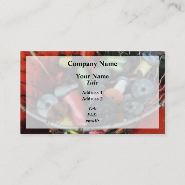 Drahtkorb mit Thread Visitenkarte (Vorderseite)