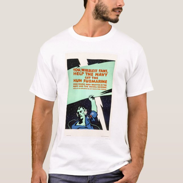 Drahtlose Fans, helfen der Marine (US02299) T-Shirt (Vorderseite)