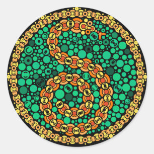 Drahtlose Pythonschlange, Farbempfindungs-Test, Runder Aufkleber