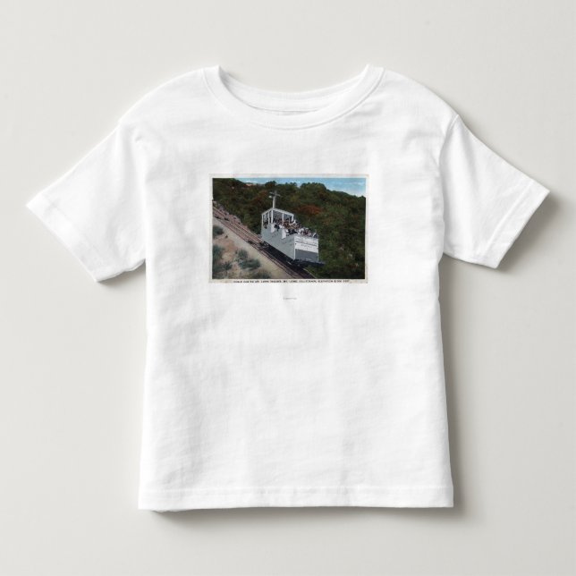 Drahtseilbahn auf Neigungs-Ansicht Kleinkind T-shirt (Vorderseite)