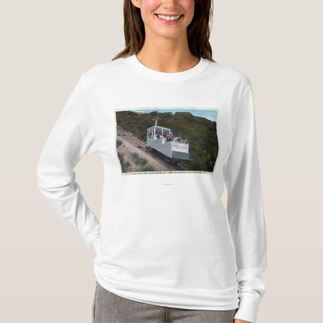 Drahtseilbahn auf Neigungs-Ansicht T-Shirt (Vorderseite)