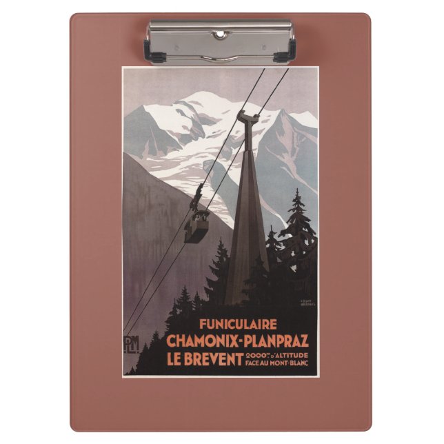 Drahtseilbahn-Plakat Funiculaire Le Brevent Klemmbrett (Vorderseite)