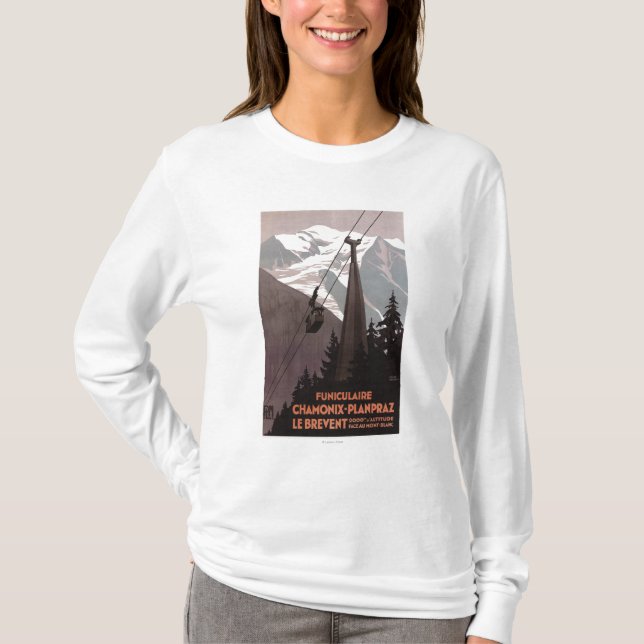 Drahtseilbahn-Plakat Funiculaire Le Brevent T-Shirt (Vorderseite)