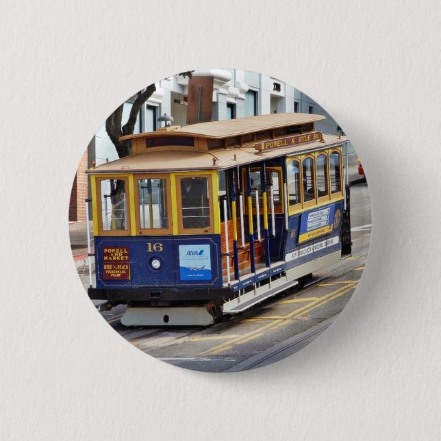 Drahtseilbahnen in San Francisco Button (Vorderseite)