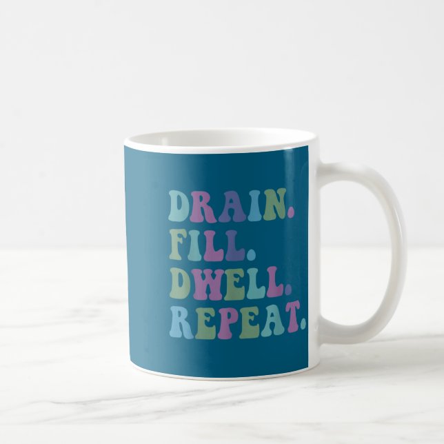 Drain Fill Dwell Repeat Funny Quote Saying Design  Kaffeetasse (Rechts)