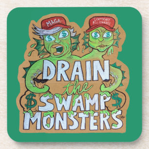 Drain the Swamp Monsters Achterbahn-Set Getränkeuntersetzer