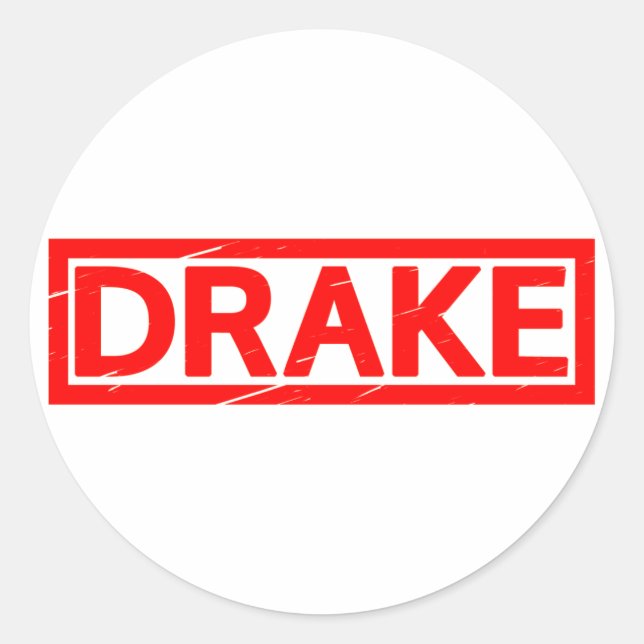 Drake-Briefmarke Runder Aufkleber (Vorderseite)