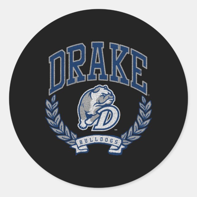 Drake Bulldogs Sieg Runder Aufkleber (Vorderseite)