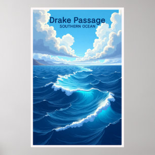 Drake-Passage Südpolarmeer Reiseplakat Poster
